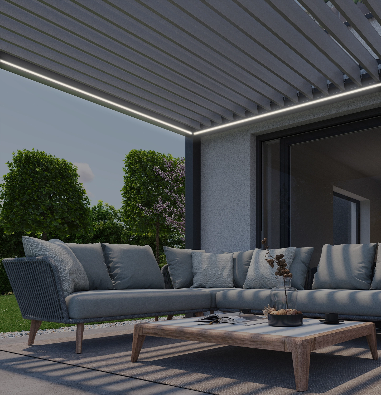 Pérgola Biohort 3x3 Kwartsgrijs metálica / de plata metálica (B489220) - Imagen 5