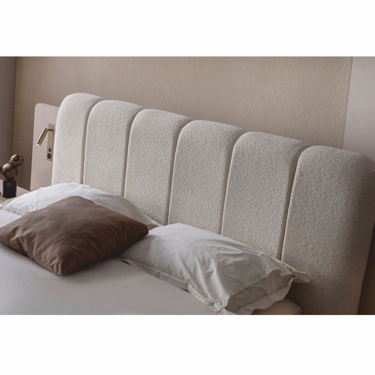 Juego de dormitorio de lujo Casa Padrino blanco / gris - 1 cama doble y 2 mesitas de noche - Imagen 3