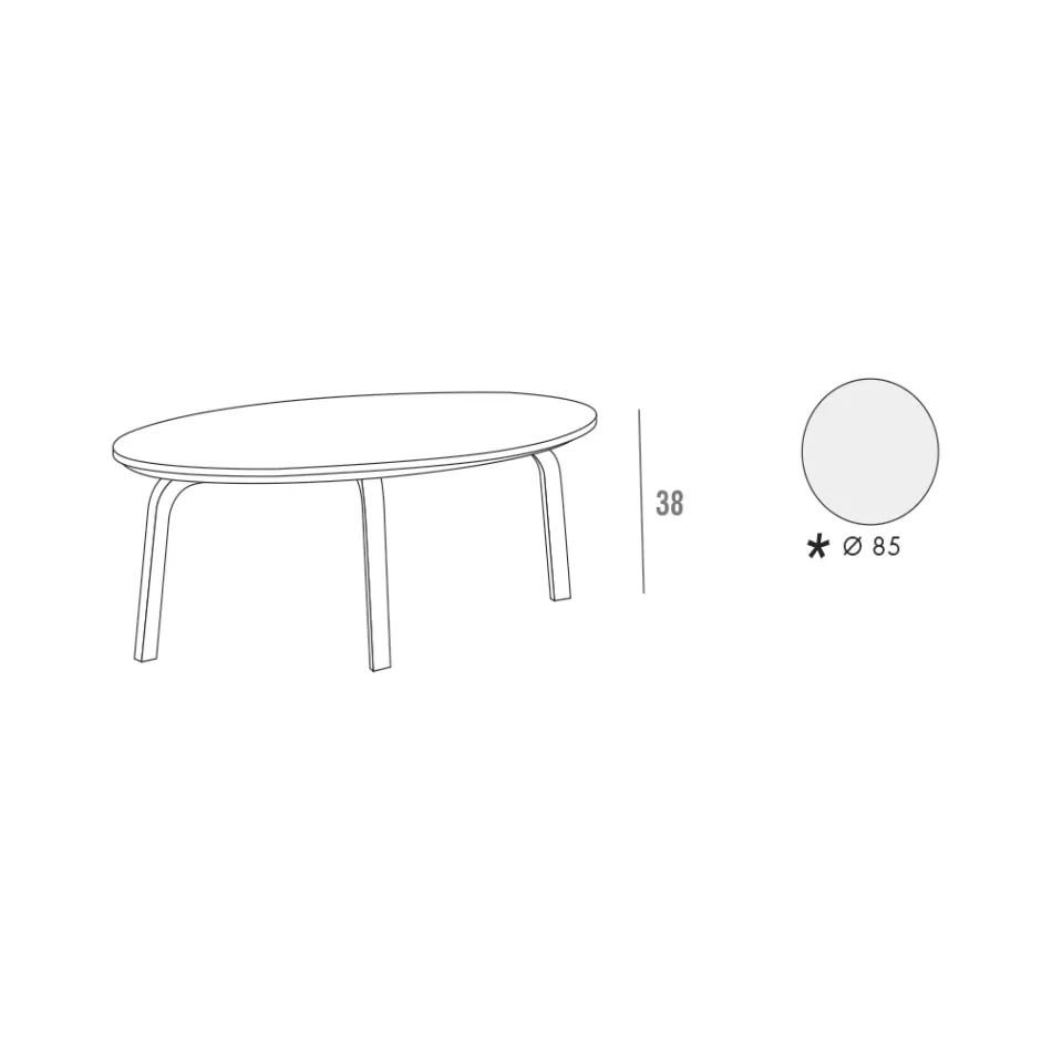 Mesa de centro con tapa redonda de Mdf lacado Made in Italy-Tobiko - Imagen 6