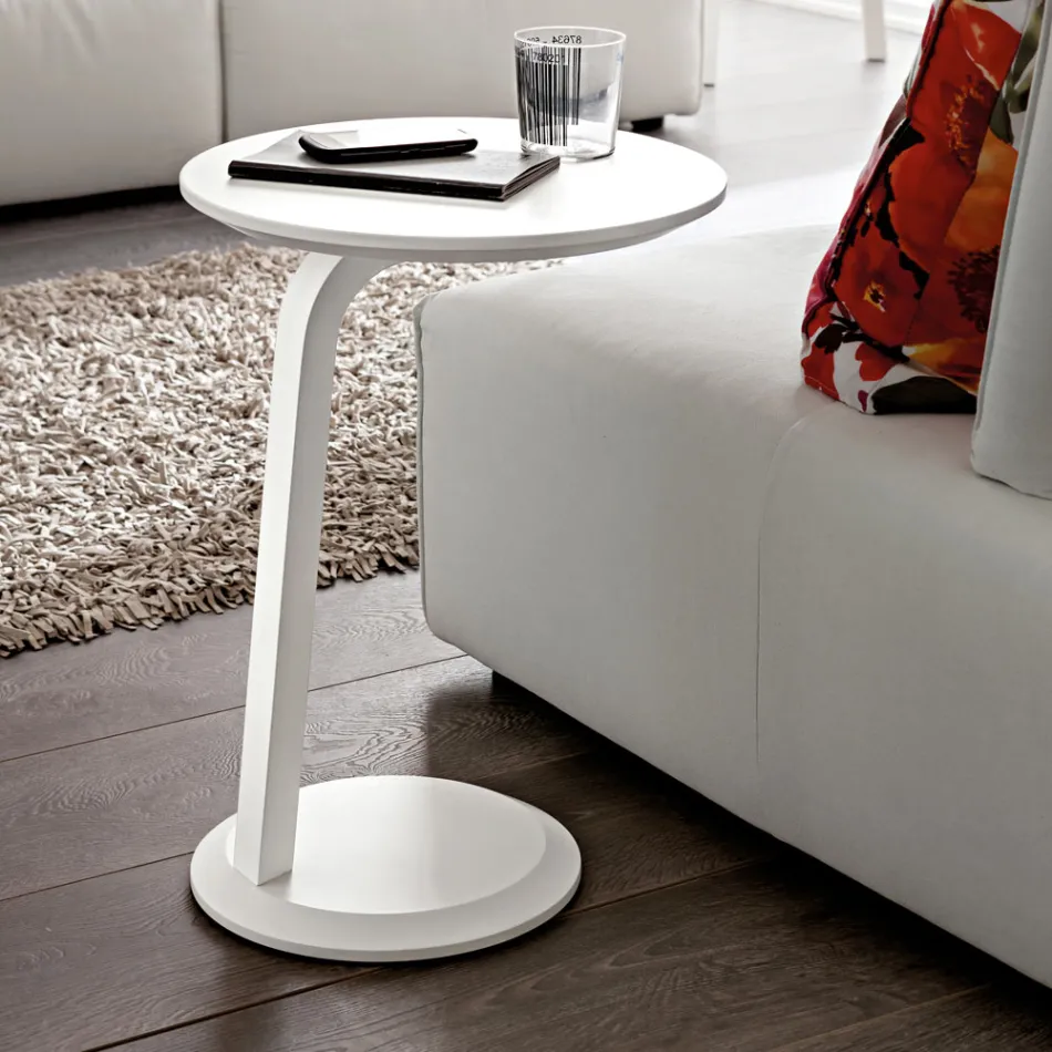 Mesa de centro de MDF lacado con marco de madera maciza made in Italy-Tobiko