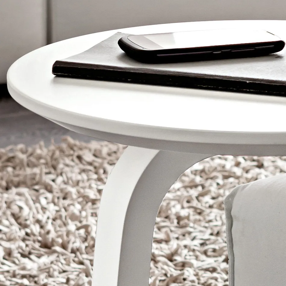 Mesa de centro de MDF lacado con marco de madera maciza made in Italy-Tobiko - Imagen 4