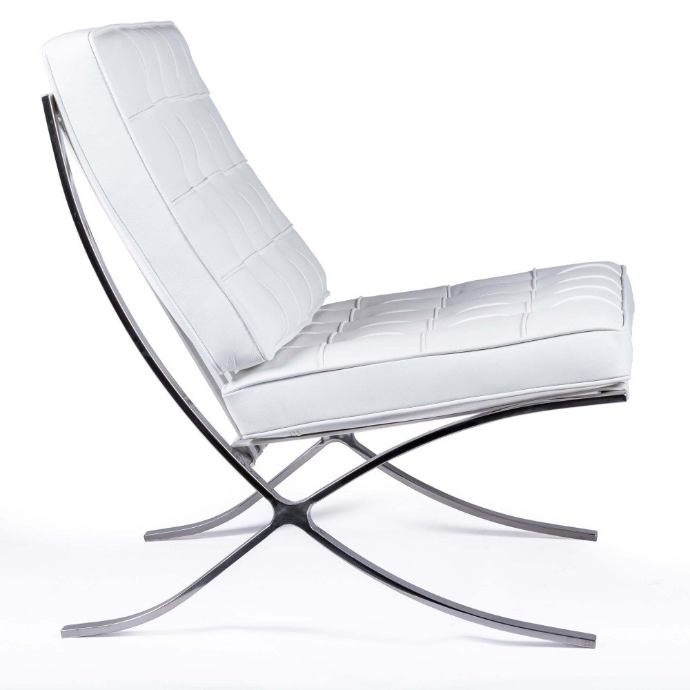 Chaise Barcelona Chair HQ en Cuir Fleur Italien - Imagen 2
