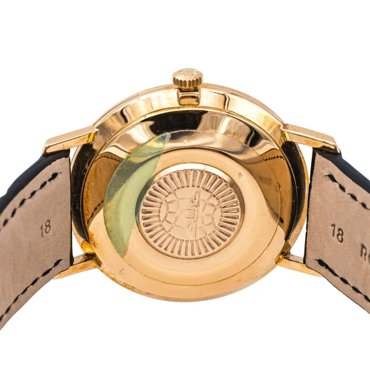Reloj LONGINES "Admiral" de oro amarillo, plata y cuero - Imagen 5