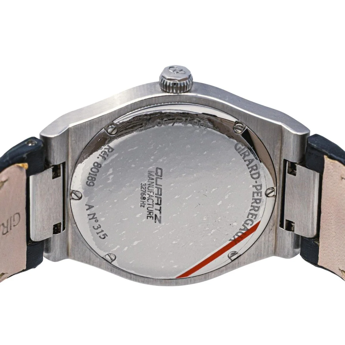 Reloj GIRARD-PERREGAUX "Laureato" de acero, cuarzo, zafiro, cuero y diamantes - Imagen 2