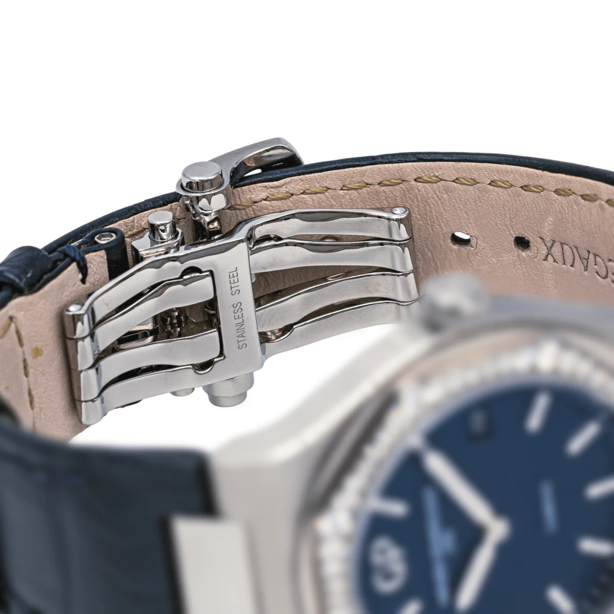 Reloj GIRARD-PERREGAUX "Laureato" de acero, cuarzo, zafiro, cuero y diamantes - Imagen 3