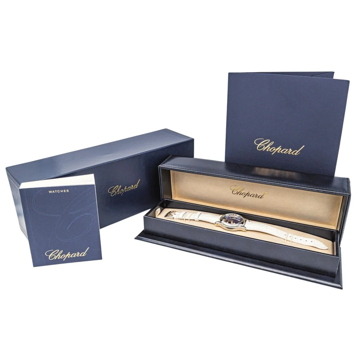 Reloj CHOPARD "Happy Sport" de oro rosa, acero, zafiro, cuero y diamantes - Imagen 7