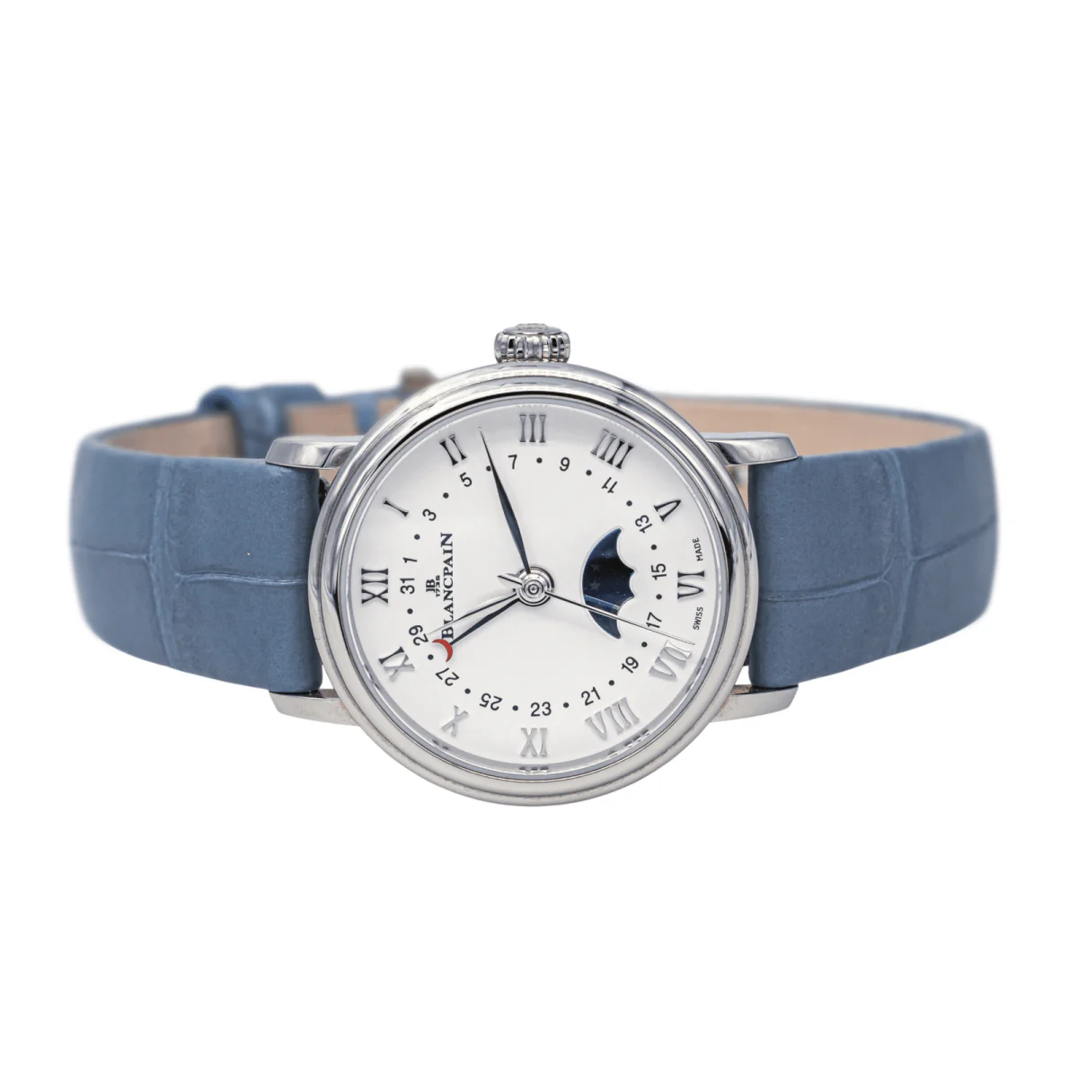 Montre BLANCPAIN "Villeret" en acier, saphir et cuir - Imagen 3