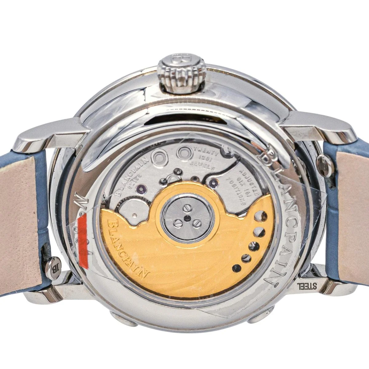 Montre BLANCPAIN "Villeret" en acier, saphir et cuir - Imagen 4