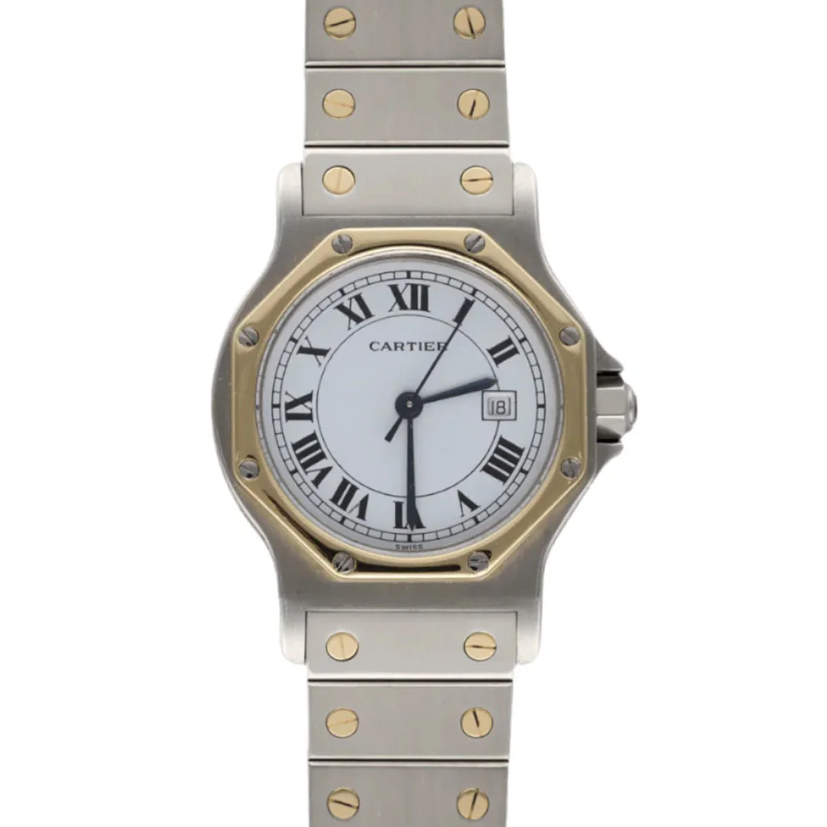 Reloj CARTIER "Santos" de oro amarillo y acero