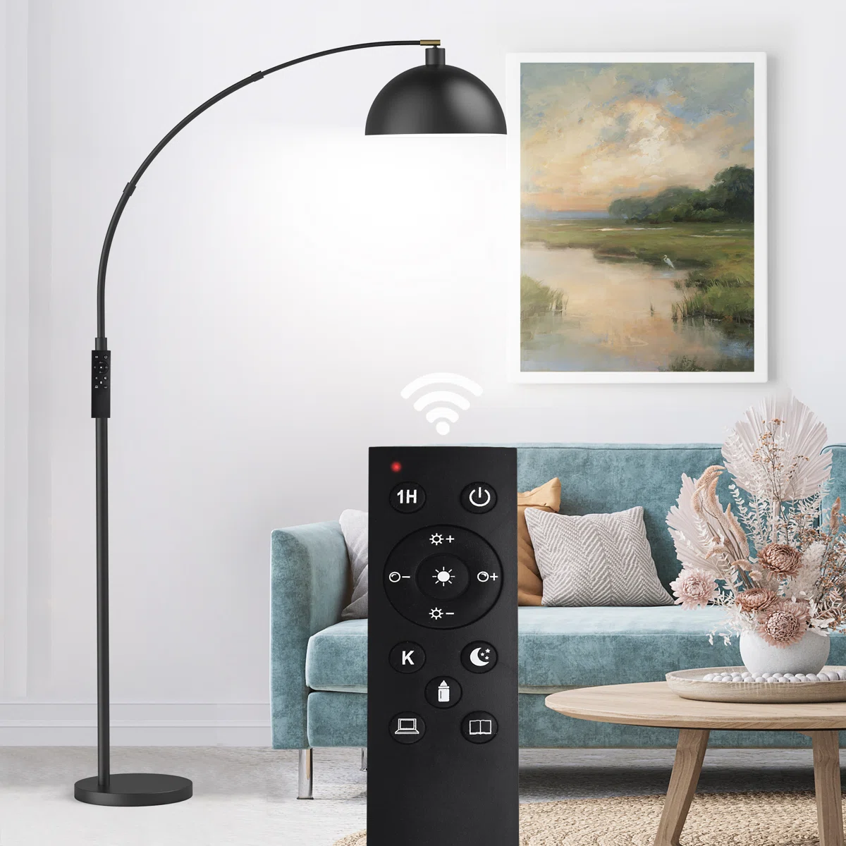 Lámpara de pie arqueada moderna LED - Imagen 4