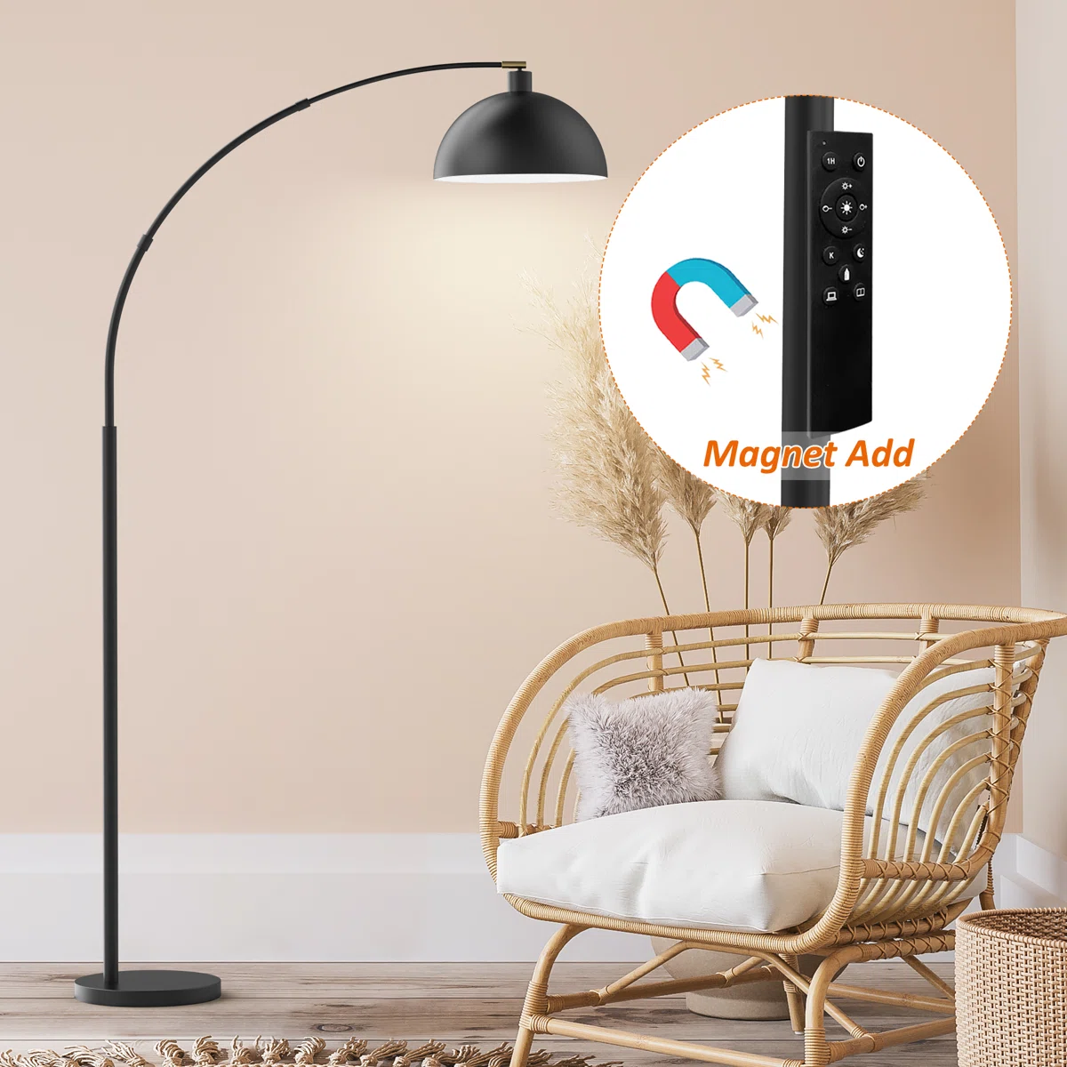 Lámpara de pie arqueada moderna LED - Imagen 6