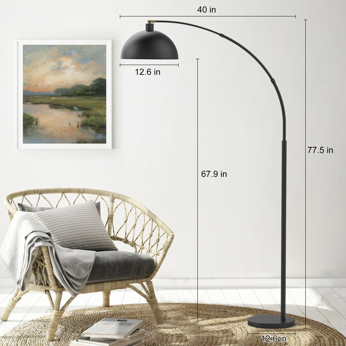 Lámpara de pie arqueada moderna LED - Imagen 7