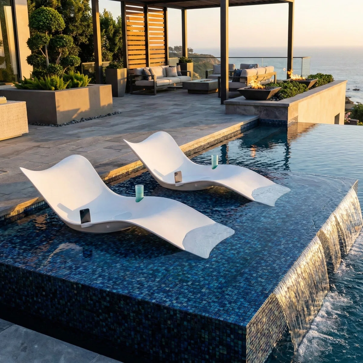Set de 2 tumbonas para piscina - Imagen 4