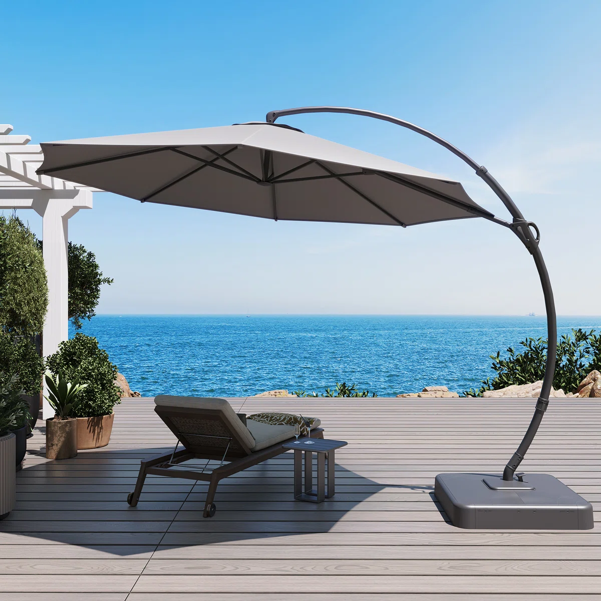 Parasol excéntrico grande 360°