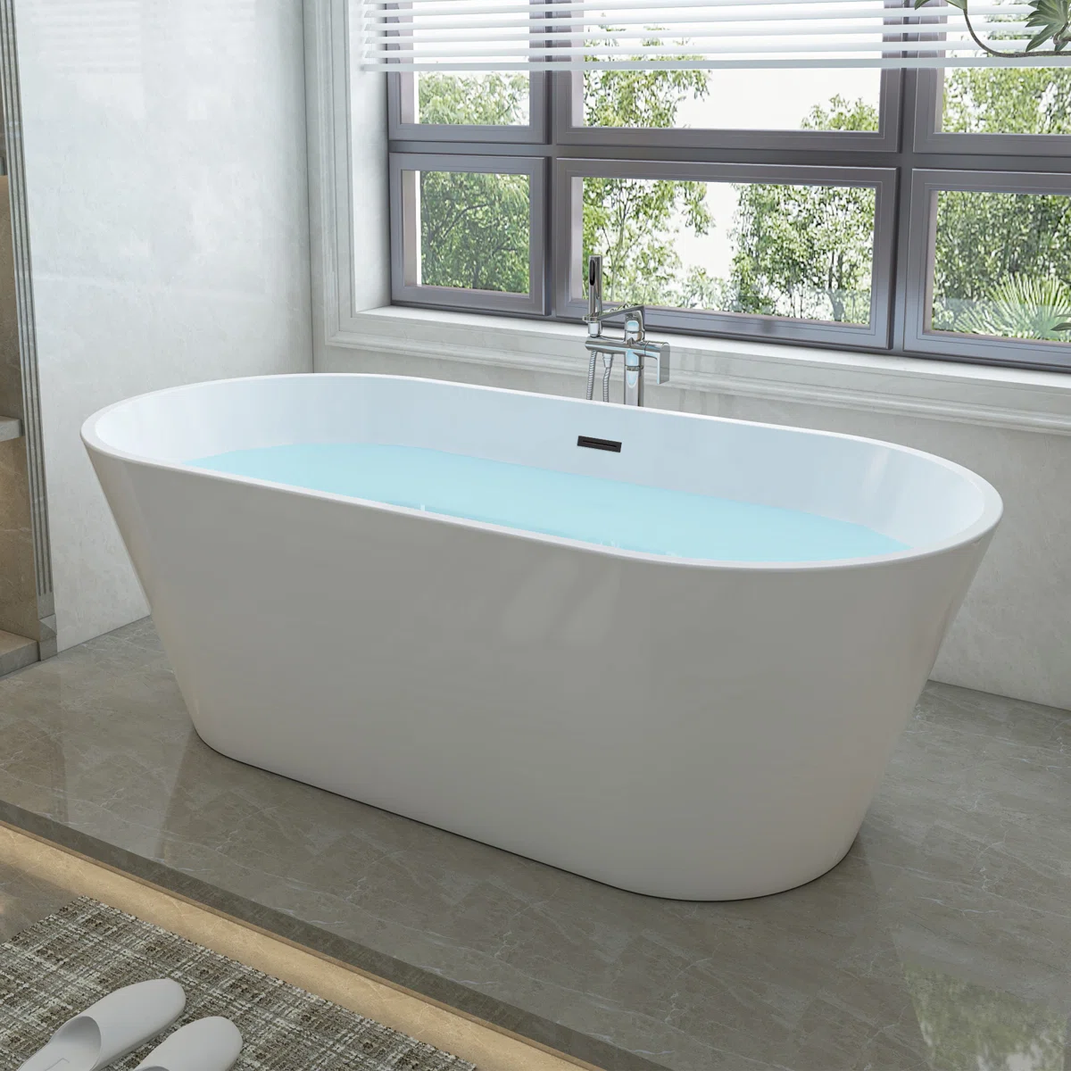 Bañera Exenta Ovalada de Acrílico 170 cm
